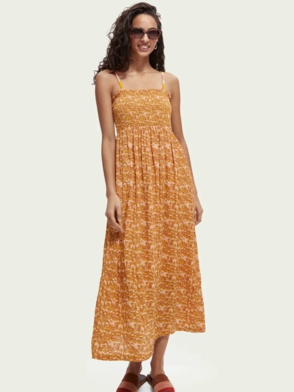 SCOTCH AND SODA  Smocked Seersucker Beach Dress
